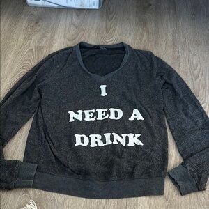 Wildfox Charcoal Sweatshirt with White Logo